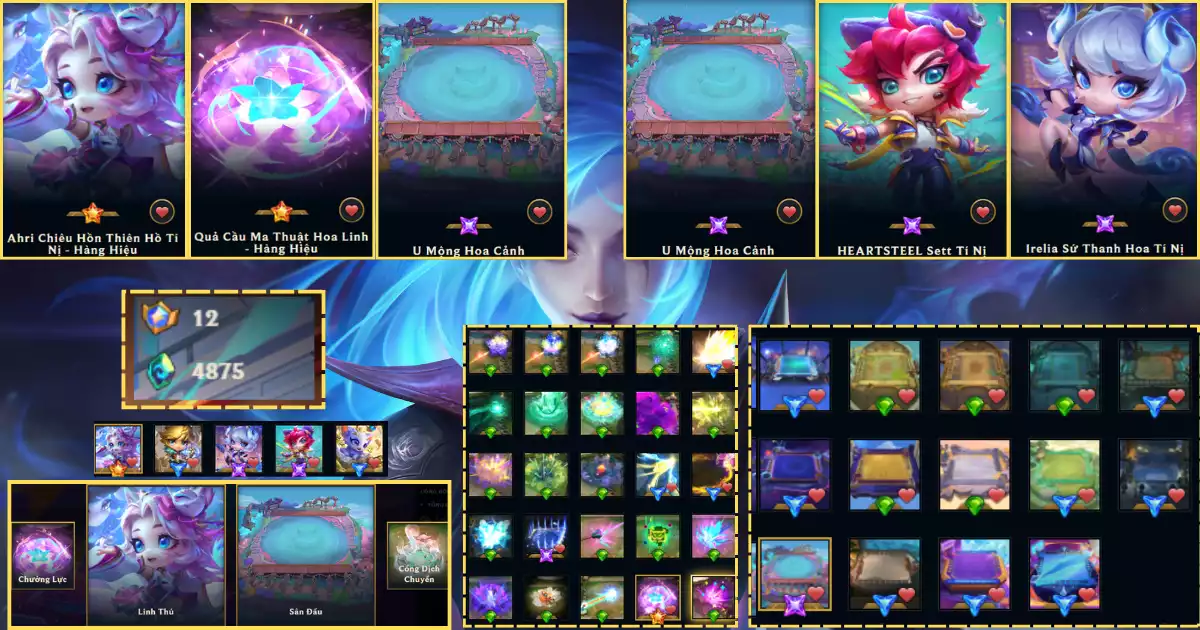 FULL COMBO AHRI + ITEM HKÁC + 12 HUY HIỆU